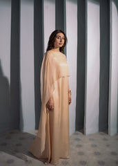 Champagne Silk Cape Dress