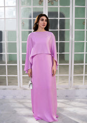 Orchid Cape Silk Dress