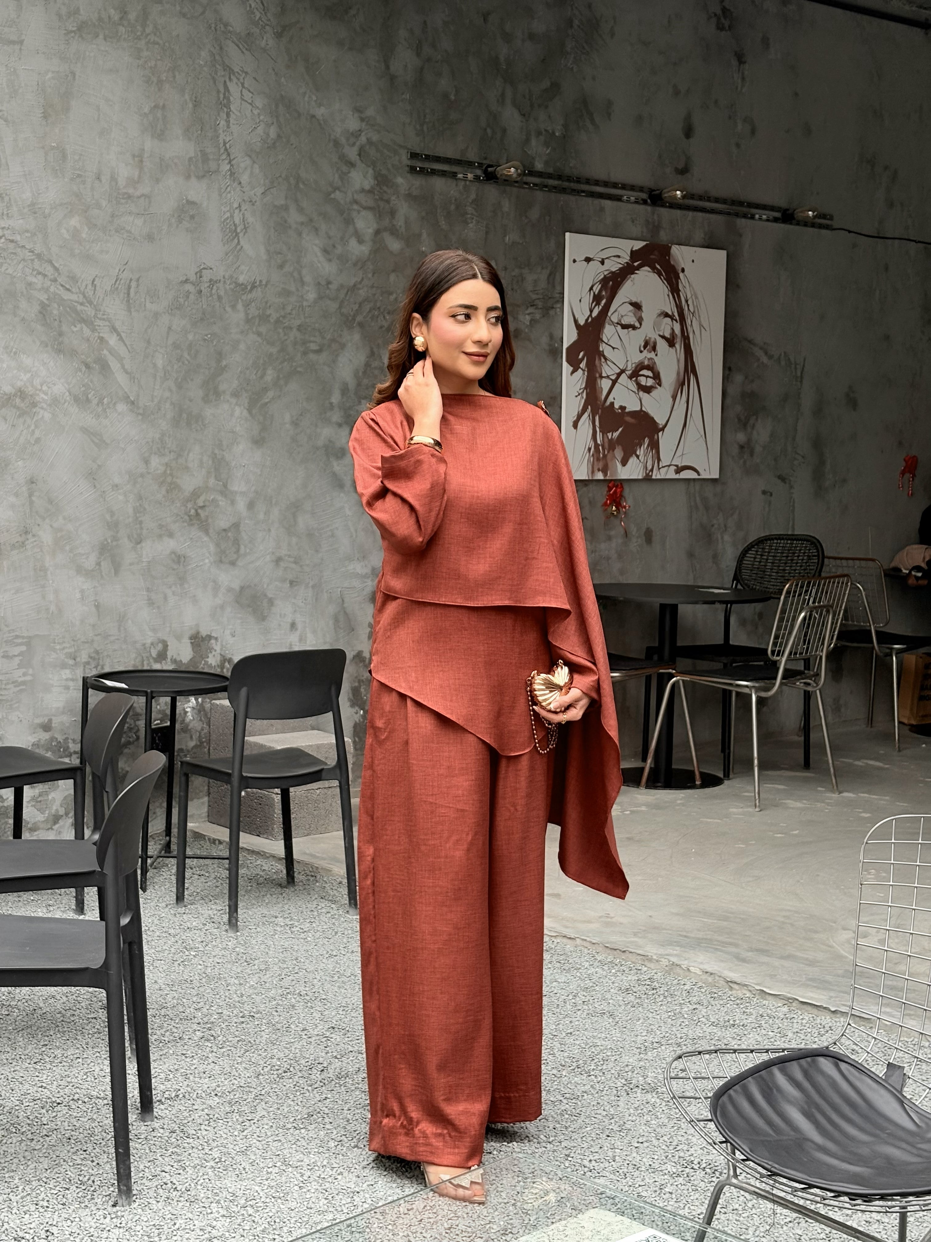 Serene Drape - Deep Rust