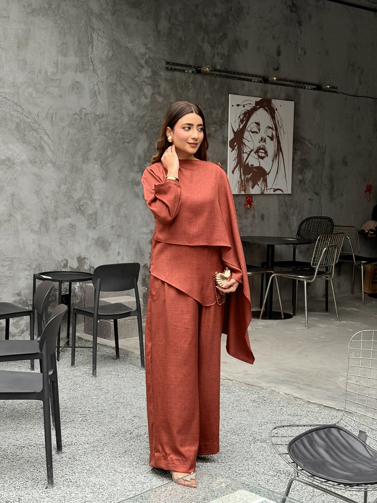 Serene Drape - Deep Rust