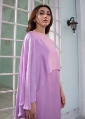 Orchid Cape Silk Dress