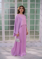 Orchid Cape Silk Dress