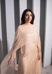 Champagne Silk Cape Dress